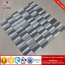 chinese supplier Strip Frosted surface mixed crystal glass mosaic tile for house wall design